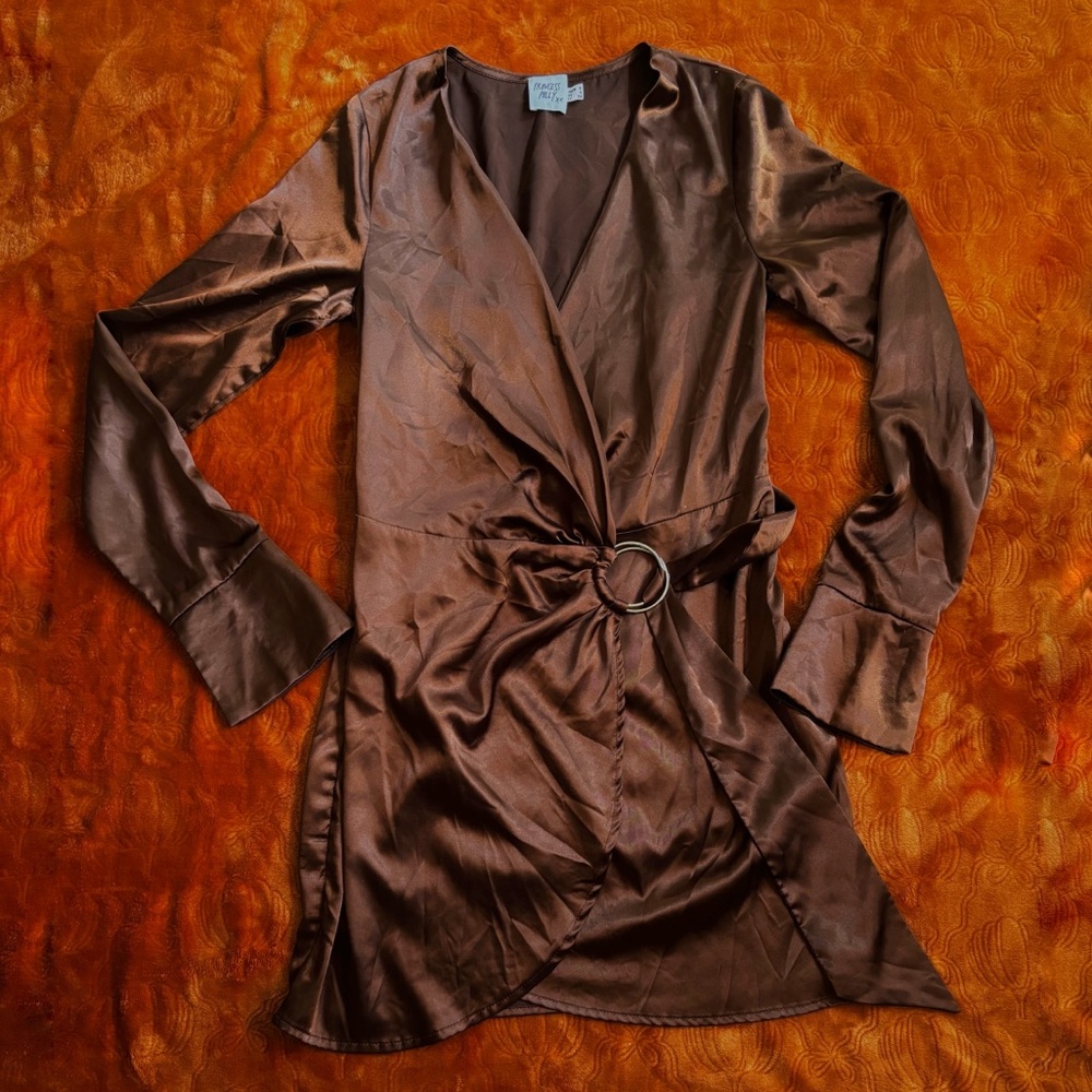 Princess Polly Chocolate Satin Dress